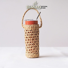 Mua Giỏ cói lục bình có quai xách đựng bình nước trang trí decor  cắm hoa khô  đựng hành tỏi Bemiao