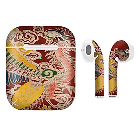 Mua Miếng dán skin chống bẩn cho tai nghe AirPods in hình Phượng Bào Triều Nguyễn 2 - lsm039 (bản không dây 1 và 2