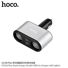 Mua Tẩu sạc nhanh oto 4 cổng Hoco UC206 plus - cốc sạc 4 in 1 2 cổng usb 2 cổng chia trên ô tô xe hơi - hàng chính hãng