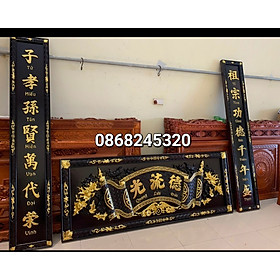 Mua Bộ cuốn thư câu đối bằng gỗ hương đỏ pu giả cổ đẹp long lanh