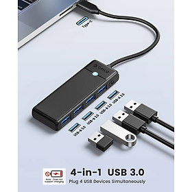 Bộ chia Hub USB TypeC 1 ra 4 cổng USB 3.0 ORICO PAPW4A-C3-015 - Hàng Chính Hãng