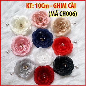 Tag Hoa Voan Lớn Cài Áo HANDMADE, Kiểu Cài Áo Hoa Có Ghim, Có Trâm Cài Áo Váy , Hoa Cài Áo Voan Cở Lớn CH006