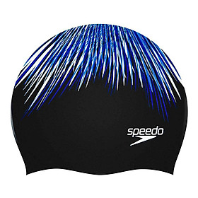 Nón Bơi Unisex Speedo Speedo Long Hair Cap Printed Black/Blue/White 190719 (Size ONESZ)