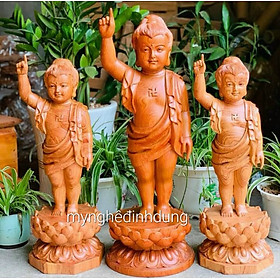 Mua Tượng phật đản sinh bằng gỗ hương đá kt cao 50×17×17cm