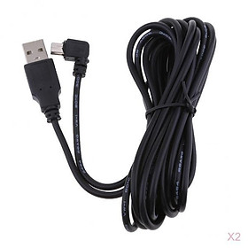 2Pcs Premium Mini USB Charger Cable 5V 2A 90 Degrees Right DVR  Charging