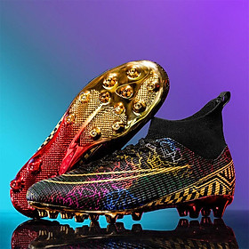 Giày bóng đá nam vàng đen thanh thiếu niên ngoài trời Sneakers Cleats Chuyên nghiệp Boots Boots Color: Black Gold Shoe Size: 38