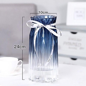 Mua Lọ hoa thủy tinh có nơ xinh xắn - RỘNG 10CM CAO 24CM - nhiều màu  có ảnh thật