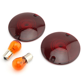 2Pcs 3.25" Turn Signal Lenses Kit with Amber Bulb for  Spare Parts