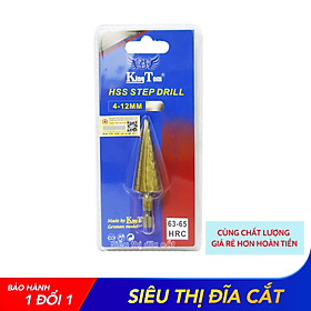 Mũi Khoan Tầng 4-12mm KingTom - Khoan Lỗ Tròn Phủ Titan, Khoan Sắt, Inox, Nhôm