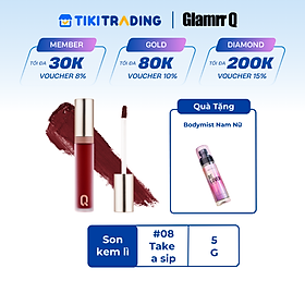 Son kem lì nhiều dưỡng GLAMRR Q LONG WEAR LIP CREAM 5g by Gilaa - #08 TAKE A SIP