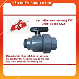 Mua van 1 đầu racco ren ngoài 34 PVC