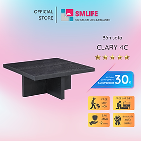 Bàn sofa vuông sang trọng gỗ sồi SMLIFE Clary 4C | D91,4 x R91,4 x C38,2cm | gỗ Cao Su và Veneer Sồi