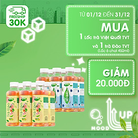 [Combo 12 chai 450ml] TVT trà Đào trà Việt Quất tinh chất trà xanh, trà đen, chống oxy hóa, thanh nhiệt giải phóng độc tố cơ thể