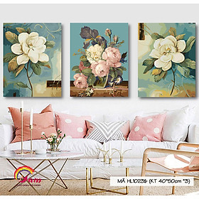 Mua Tranh sơn dầu số hóa tự tô màu Gam HL1023 40x50cm bộ 3 bức căng sẵn khung