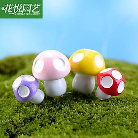 Nấm màu lớn làm tiểu cảnh, charm slime, decor mô hình, đồ handmade, DIY
