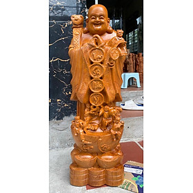 Mua Tượng phật di lặc ngũ chúc phúc bằng gỗ hương đá kt cao 80×23×26cm