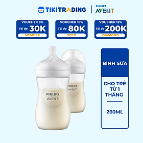 Bình sữa mô phỏng tự nhiên mới hiệu Philips Avent  cho trẻ từ 1 tháng tuổi (260ml-đôi)_SCY903.02