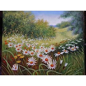 Mua Đồi Cúc Họa Mi 40x50cm - Tranh Sơn Dầu Vẽ Tay