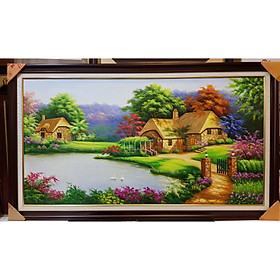 Mua TRANH VẼ SƠN DẦU - PHONG CẢNH CHÂU ÂU - NGÔI NHÀ HẠNH PHÚC