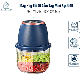 Mua Máy Xay Tỏi Ớt Cầm Tay Mini Sạc USB – Lưỡi Dao Inox 3 Cánh Xay Gia Vị Siêu Nhanh - HÀNG CHÍNH HÃNG MINIIN