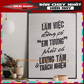 Mua Tranh treo tường Gỗ trang trí phòng tạo động lực - Làm việc phải có lương tâm TRENDDECOR.VN