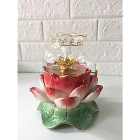 Mua Đèn thờ dầu bằng gốm sứ hình hoa sen