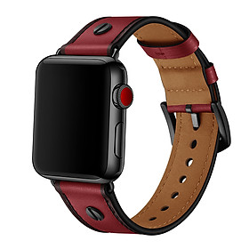 Dây Da Bò Nailed cho Apple Watch Series 1/2/3/4/5/6/7/8/9/SE1,2 & Apple Watch Ultra 1/2 Size 38/40/41/42/44/45/49mm - Hàng Chính Hãng