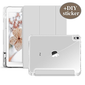 Bao Da Trong Suốt Có Khe Cắm Bút Cho iPad air3 Pro 10.5 2020 iPad Air 4 10.9 iPad Pro 11 iPad mini5 mini4 iPad 8gen 7Gen 10.2 2019 air1 air2 6th 5th 9.7 2017