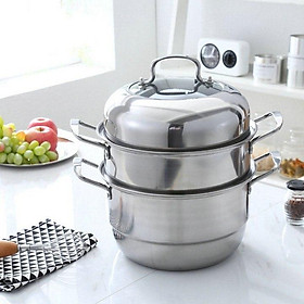 Mua Nồi hấp Inox 3 tầng vung kín