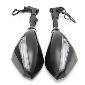 Gương Xe Máy Có Đèn Led (10mm) (8mm) (1 Cặp)