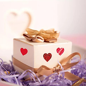 192Pcs Decorative Heart Shaped Stickers, Present Packaging Tags Labels for Cards Making Bread Packages Wedding Biscuit Boxes Festivals