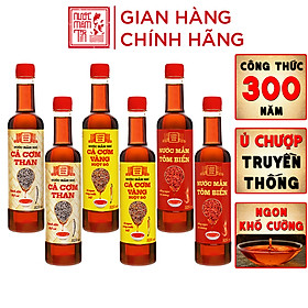 Đặc Sản Phan Thiết - [Thùng 6 Chai - 3 Vị] Nước Mắm Nhỉ Làng Chài Xưa Cá Cơm Than, Tôm Biển, Cá Cơm Ruột Đỏ 525Ml/Chai Nhựa Cao Cấp