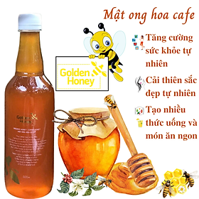 Mật Ong hoa cà phê nguyên chất Golden Honey - tăng sức đề kháng, giảm ho, viên họng, dưỡng ẩm da và môi cang bóng mịn màng - Massel Official