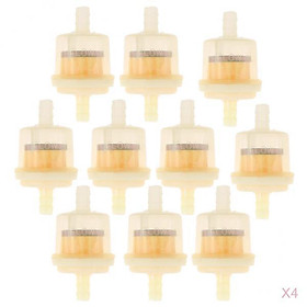 40 Pcs Plastic Motorcycle Petrol Inline Fuel Filter for 1/4'' - 5/16'' Pipes