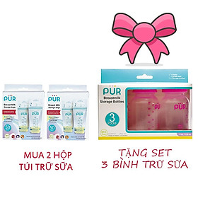 Combo 2 Hộp túi trữ sữa Pur + Bộ 3 bình trữ sữa