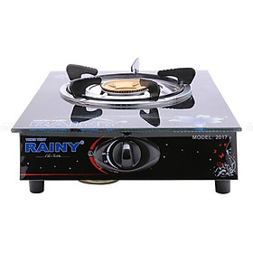 Mua Bếp Gas Đơn mặt kính Chén Đồng Rainy hoa văn và màu sắc ngẫu nhiên + tặng vĩ nướng chống dính - Hàng Chính Hãng