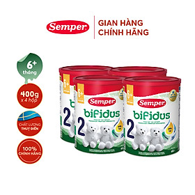 Combo 4 Sữa bột công thức Semper Bifidus số 2 400g hộp