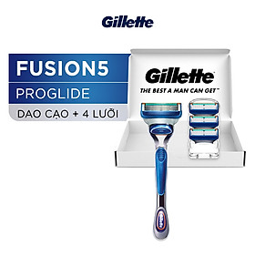 Dao Cạo Râu Gillette Hộp Quà Cao Cấp Dao Fusion5 Proglide Maunual Kèm 3 Lưỡi Dao Thay Thế