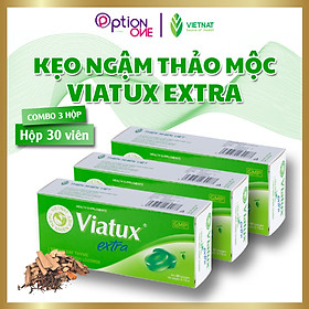 COMBO 3 HỘP Kẹo ngậm giảm ho, đau họng Viatux Extra 30 viên