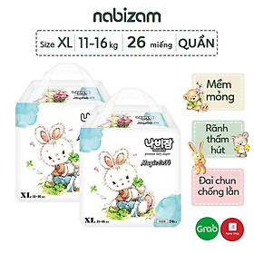 Tã/Bỉm Quần NABIZAM Magic Soft Co Dãn Mềm Mại, Thấm Hút Chống Tràn Tối Đa Size L30/XL26/XXL22 Cho Bé 8-20kg