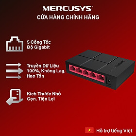 Bộ Chia Tín Hiệu Switch Để Bàn Mercusys MS105G 5 Cổng 10/100/1000 Mbps - Hàng Chính Hãng