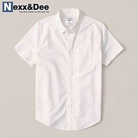 Áo sơ mi nam tay ngắn trắng công sở vải oxford denim có túi cao cấp SM04