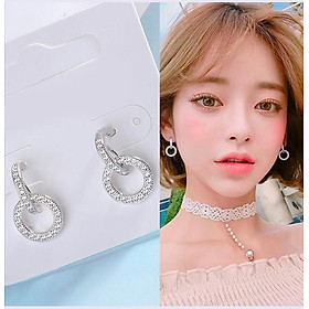 Bông tai vòng tròn nạm đá zircon BHBT283