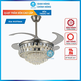 Mua Đèn Quạt Trần Pha Lê Hiện Đại
