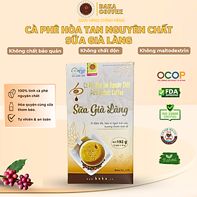 Cà Phê Hòa Tan Nguyên Chất SỮA GIÀ LÀNG - Hộp 12 gói