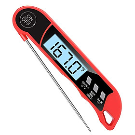 Meat Cooking Thermometer Digital Instant Read Portable Foldable LED Display Food Thermometer for Home Kitchen BBQ Grill