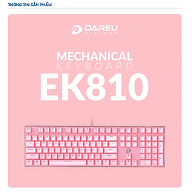 Phím cơ DAREU EK810 Queen Pink – 108 Keys_ HÀNG CHÍNH HÃNG