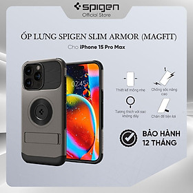 Ốp lưng cho iPhone 15 Pro Max Spigen Slim Armor (Magfit) - Hàng chính hãng