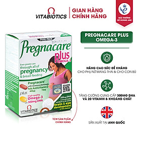 Viên Uống Cho Mẹ Bầu Vitabiotics PREGNACARE PLUS OMEGA-3 Tăng Cường Sức Khỏe Nâng Cao Đề Kháng Hộp 56 Viên