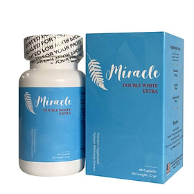 Viên uống trắng da Miracle Double White Extra - Hỗ trợ điều trị thâm nám và nếp nhăn, chống nắng toàn thân, cấp ẩm cho da, làm chậm quá trình lão hóa - Cam kết chính hãng 100% - Xuất xứ : Mỹ (52gr)